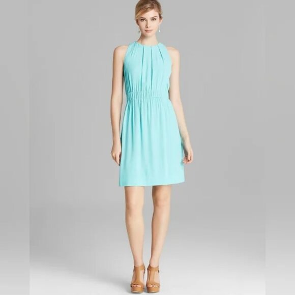 Kate Spade Aqua Keyhole Back Dress with Elastic Waist – Sz 4 - Picture 1 of 3